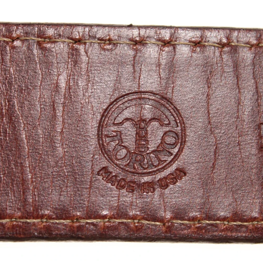 Torino Leather Company NWT Classic Belt Size 38 US in Solid Brown Leather